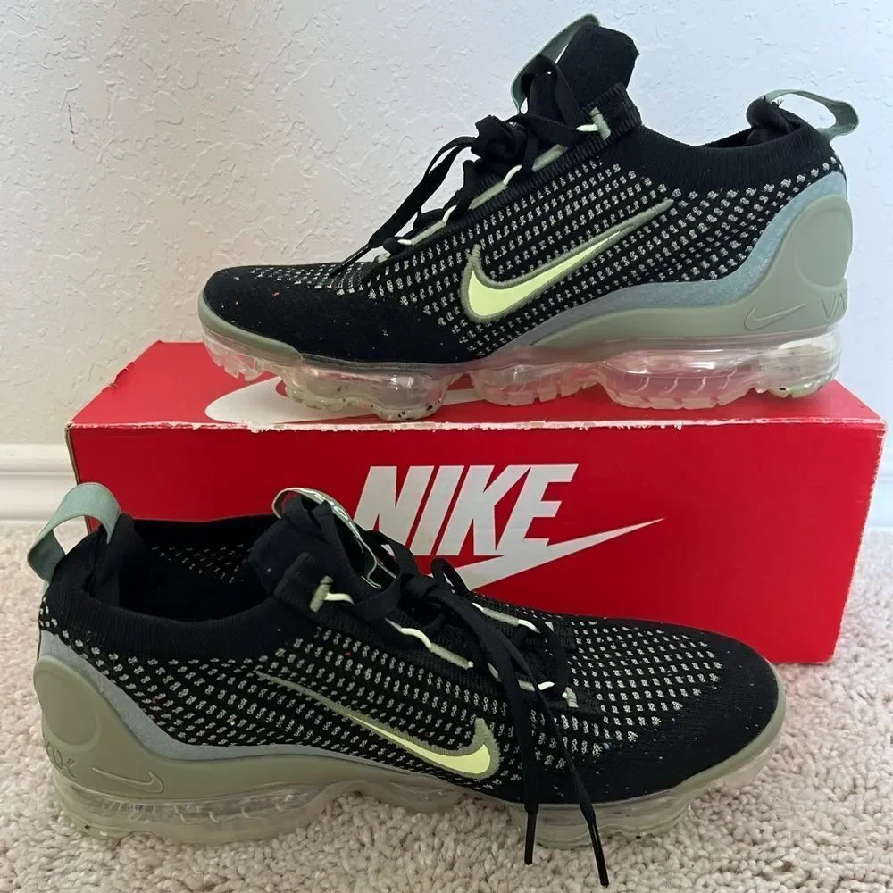 Nike Air Vapormax Black Oil Green 2021 FK GS